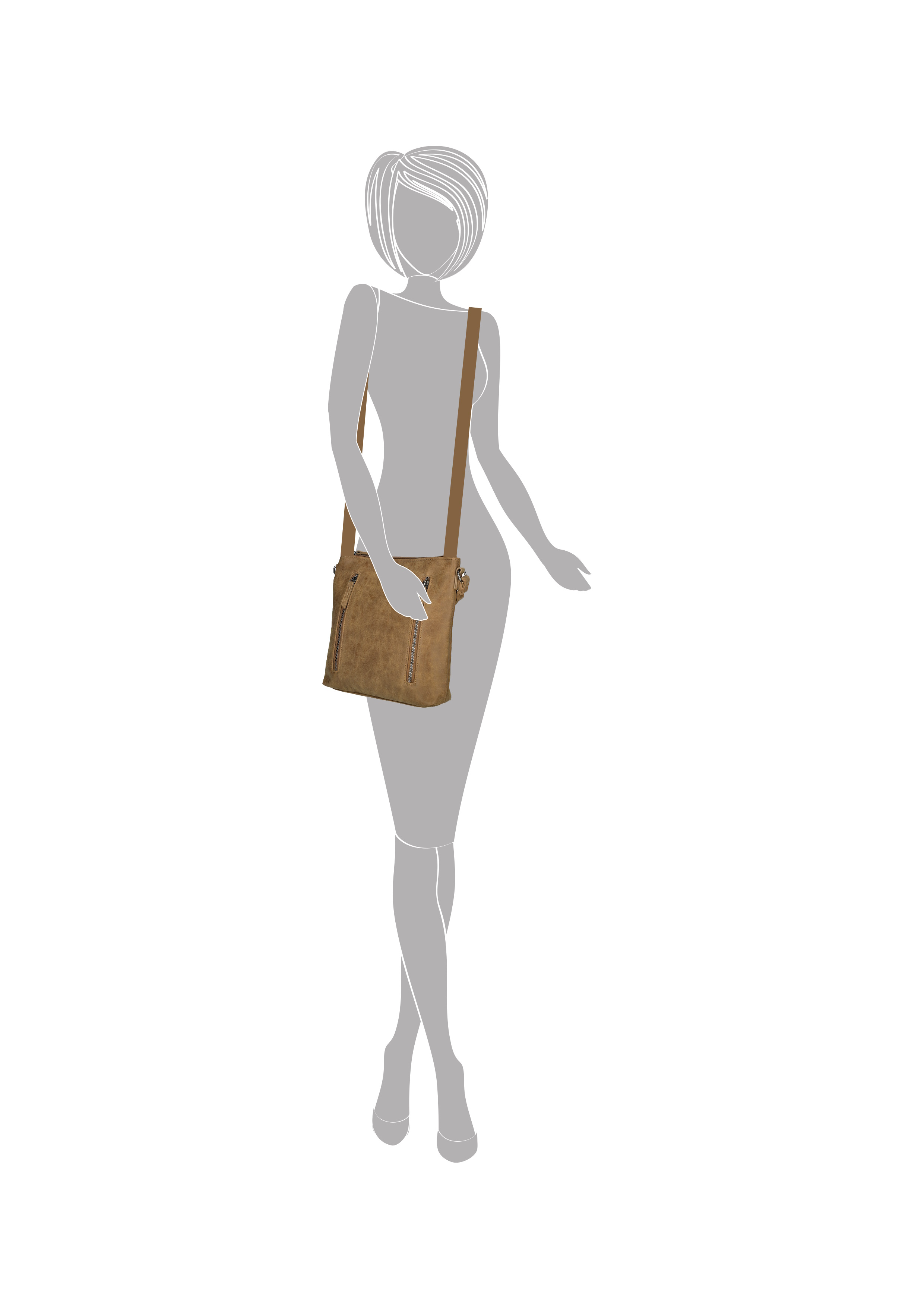 Enrico Benetti Kylie schouder/crossbody tas camel