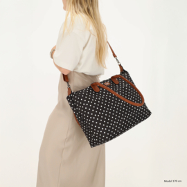 Charm London Buckingham handtas stippen wit zwart