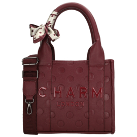 Charm London Avenue shopper bordeaux stippen