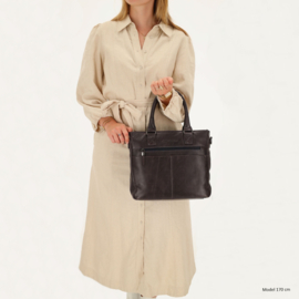 Hide & Stitches Porto lederen handtas donker blauw