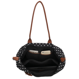 Charm London Buckingham handtas stippen wit zwart