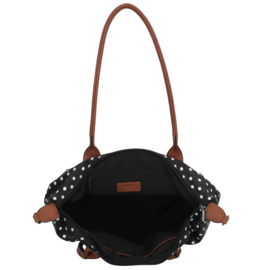 Charm London Buckingham handtas stippen wit zwart