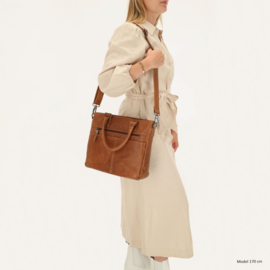 Hide & Stitches Porto lederen handtas bruin