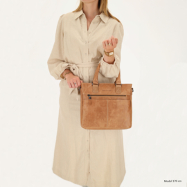 Hide & Stitches Porto lederen handtas taupe