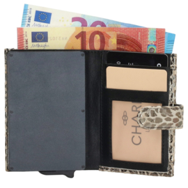 Charm London Camberwell safety wallet zilver leopard