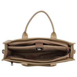 Charm London Princeton laptoptas licht taupe