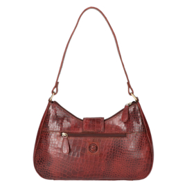 Leather Design handtas bruin croco