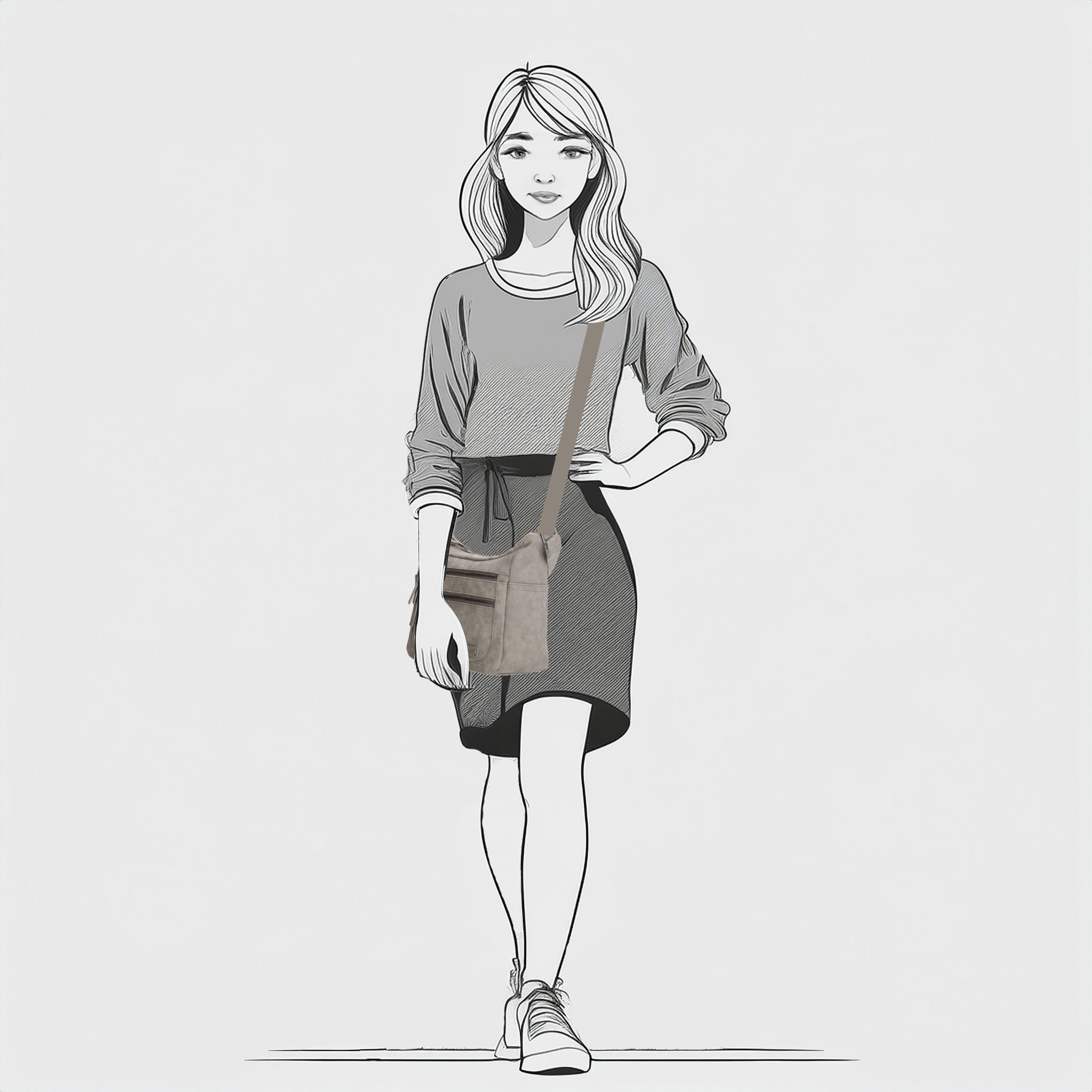 Enrico Benetti Nouméa schoudertas midden grijs