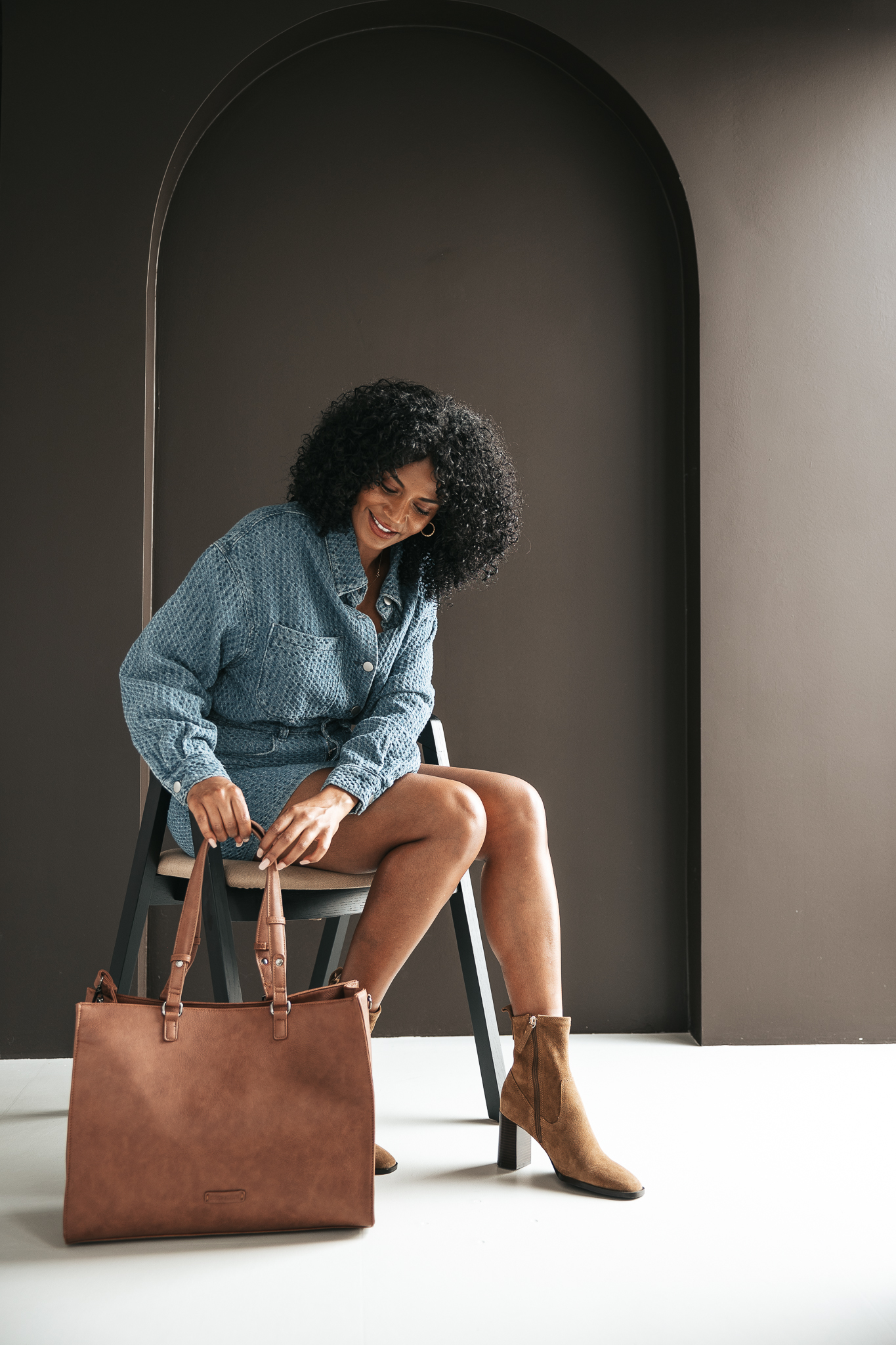 Enrico Benetti  Lily shopper cognac