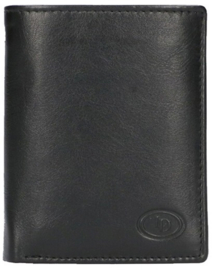 Leather Design bilfold met cardprotector zwart