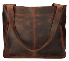Leather Design handtas hunter bruin