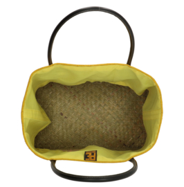 PE-Florence Solid Raffia strandtas lemon