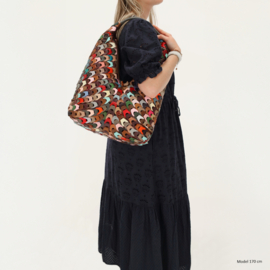 Multi colour lederen shopper