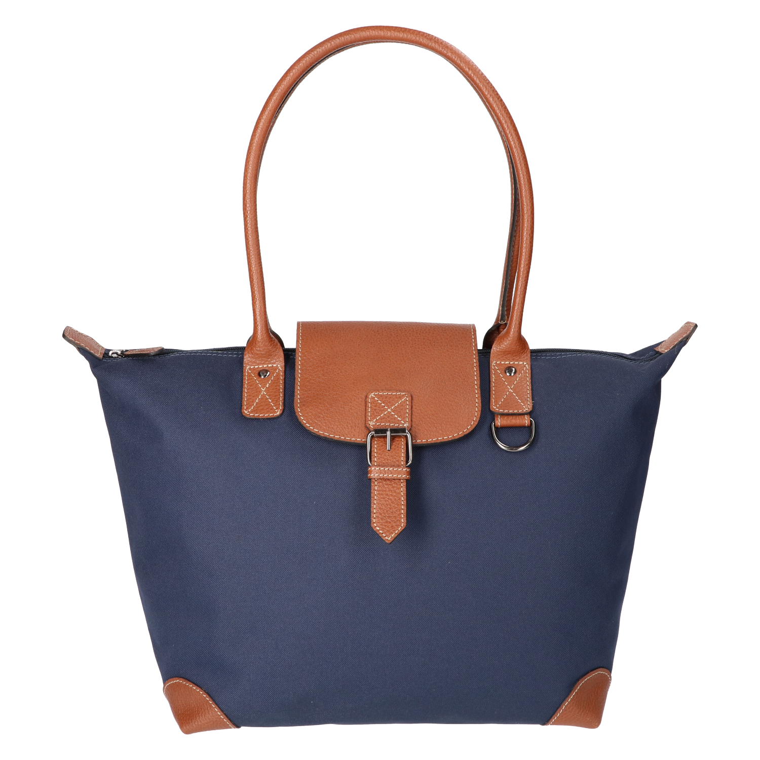 Leather Design coated canvas hand/schoudertas blauw