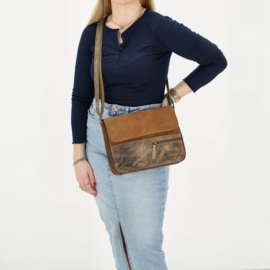 Hide & Stitches Himalaya schoudertas bruin