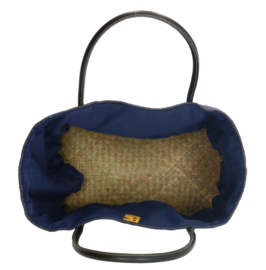 PE-Florence Solid Raffia strandtas blauw