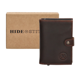 Hide & Stitches Japura safety wallet donker bruin