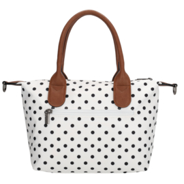 Charm London Buckingham handtas stippen zwart op wit