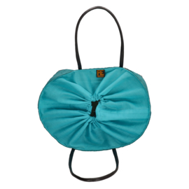 PE-Florence Hangara rieten strandtas turquoise