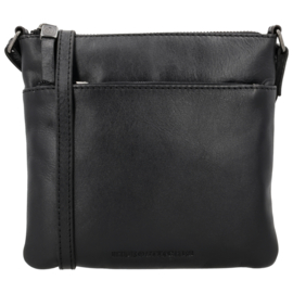 Hide & Stitches Porto lederen schoudertas zwart