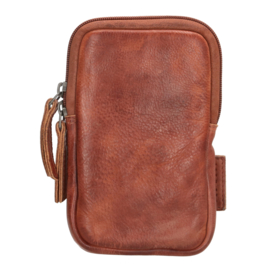 Hide & Stitches Paint Rock telefoontasje cognac