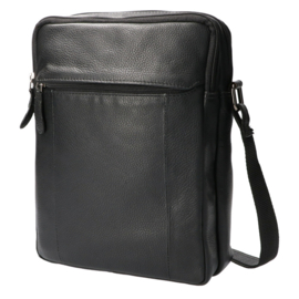 Leather Design heren schoudertas zwart