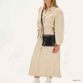 Hide & Stitches Porto lederen schoudertas zwart