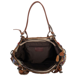 Multi colour lederen shopper