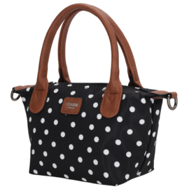Charm London Buckingham handtas stippen wit zwart