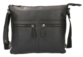Leather Design schoudertas zwart