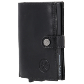 Hide & Stitches Porto safety wallet zwart