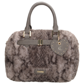 Charm London Stockholm handtas grijs slangenprint