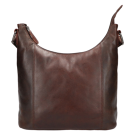 Leather Design schoudertas donker bruin