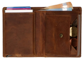 Leather design safety wallet hunter bruin