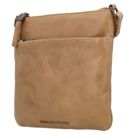 Hide & Stitches Porto lederen schoudertas taupe
