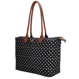 Charm London Buckingham handtas stippen wit op zwart