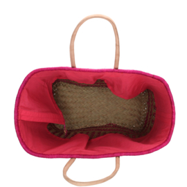 Beagles Bozaka rieten strandtas fuchsia