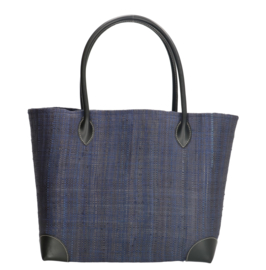 PE-Florence Solid Raffia strandtas blauw