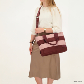 Zebra Trends Elske shopper streep bordeaux oud roze