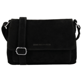 Hide & Stitches Brazos lederen schoudertas zwart