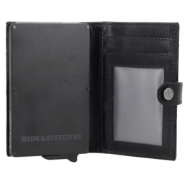 Hide & Stitches Porto safety wallet zwart