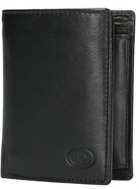 Leather Design bilfold met cardprotector zwart