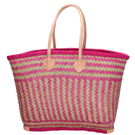 Beagles Bozaka rieten strandtas fuchsia