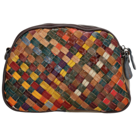 Multi colour lederen avondtasje