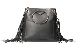 Leather Design hand/schoudertas zwart