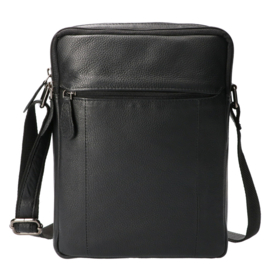 Leather Design heren schoudertas zwart
