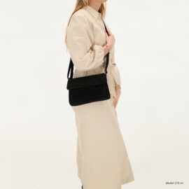 Hide & Stitches Brazos lederen schoudertas zwart