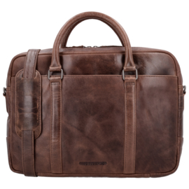 Hide & Stitches Next Navajo laptoptas donker bruin