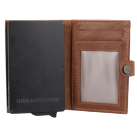 Hide & Stitches Porto safety wallet bruin