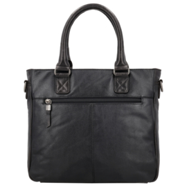 Hide & Stitches Porto lederen handtas zwart